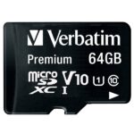 Verbatim 64GB microSDXC Card V10 + Adapter black 44084 - imagine 2