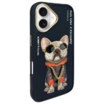 Nimmy case iPhone 16 6.1" black Glasses Cool Dog - imagine 2