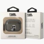 Karl Lagerfeld KLAP2HNKCTGK Airpods Pro 2 (2022/2023) cover black Glitter Karl&Choupette - imagine 4