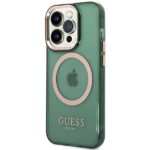 Guess GUHMP14XHTCMA iPhone 14 Pro Max 6,7" khaki hard case Gold Outline Translucent MagSafe - imagine 2