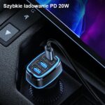 USAMS Car Charger 2xUSB + 1xUSB-C C24 80W (only head) Fast Charge black CC126TC01 (US-CC126) - imagine 6