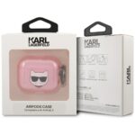 Karl Lagerfeld KLA3UCHGP AirPods 3 cover pink Glitter Choupette - imagine 3