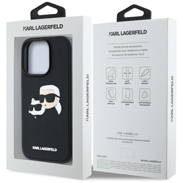 Case Karl Lagerfeld HC 3D Rubber Double Heads to iPhone 16 Pro Max black - imagine 8