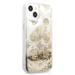 Guess GUHCP13SLGPEGO iPhone 13 mini 5,4" gold hardcase Peony Liquid Glitter - imagine 4