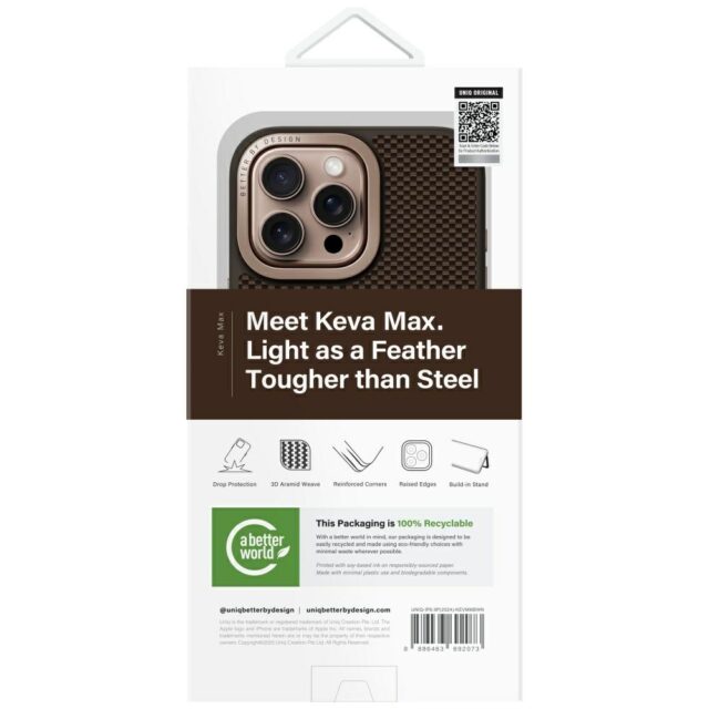 Case UNIQ Keva Max for iPhone 16 Pro Max Magclick Charging Camera Stand brown - imagine 9