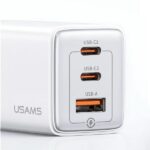 USAMS wall charger 2xUSB-C+1xUSB 65W (only head) GaN PD3.0 + QC3.0 Fast Charging black Sandru Series - imagine 3