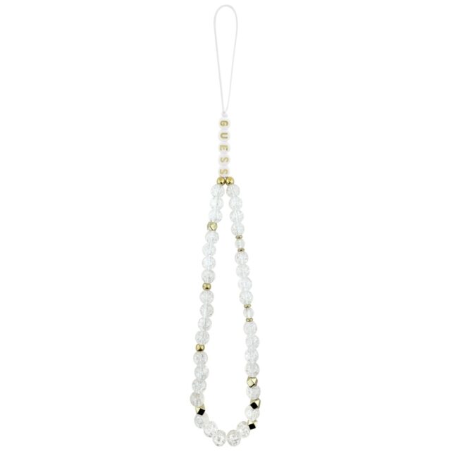 Guess IML Flowers Electro Pearl Strap MagSafe case for iPhone 17 white - imagine 2