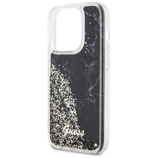Guess GUHCP14LLCSGSGK iPhone 14 Pro 6.1" black hardcase Liquid Glitter Marble - imagine 6