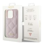 Guess GUHCP15LPSQSQSP iPhone 15 Pro 6.1" pink hardcase Quilted Metal Logo - imagine 8