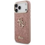Guess Fixed Glitter Big 4G Metal Frame Case for iPhone 17 Pro Max Pink - imagine 2