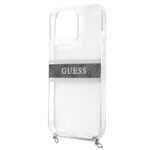 Guess GUHCP13LKC4GBSI iPhone 13 Pro / 13 6,1" Transparent hardcase 4G Grey Strap Silver Chain - imagine 6