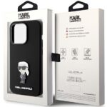 Karl Lagerfeld KLHCP15LSMHKNPK iPhone 15 Pro 6.1" black Silicone Ikonik Metal Pin - imagine 8