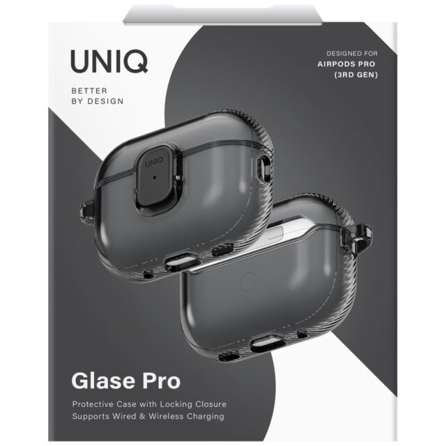 Case UNIQ Glase Pro for AirPods Pro 3     Lock Case smoke - imagine 6