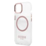 Guess GUHMP13MHTRMP iPhone 13 / 14 / 15 6.1"pink hard case Metal Outline Magsafe - imagine 5