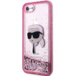 Karl Lagerfeld KLHCI8LNKHCP iPhone 7/8/SE 2020 / SE 2022 pink hardcase Glitter Karl Head - imagine 2