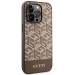 Guess GUHMP14XHGCFSEW iPhone 14 Pro Max 6.7"brown hard case GCube Stripes MagSafe - imagine 4