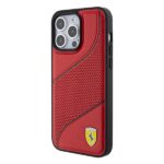 Ferrari FEHCP15LPWAR iPhone 15 Pro 6.1" red hardcase Perforated Waves Metal Logo - imagine 2