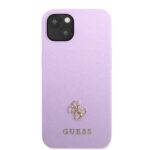 Guess GUHCP13MPS4MU iPhone 13 / 14 / 15 6.1" purple hardcase Saffiano 4G Small Metal Logo - imagine 3