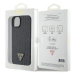 Guess GUHCP15SPCRTHCK iPhone 15 / 14 / 13 6.1" black hardcase Croco Triangle Metal Logo - imagine 8