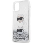 Karl Lagerfeld KLHCN61LDHKCNS iPhone 11/ Xr 6.1" silver hardcase Liquid Glitter Karl & Choup - imagine 3