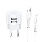 USAMS Wall Charger 2xUSB T20 2.1A Lightning white Round Fast Charging XTXLOGT1804