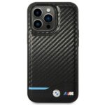 BMW BMHCP14X22NBCK iPhone 14 Pro Max 6,7" black Leather Carbon - imagine 3
