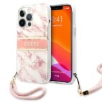 Guess GUHCP13XKMABPI iPhone 13 Pro Max 6,7" pink hardcase Marble Strap Collection
