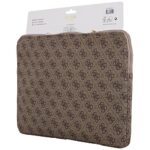 Bag Guess Sleeve 14" 4G Zipper Pocket Triangle Logo brown - imagine 5