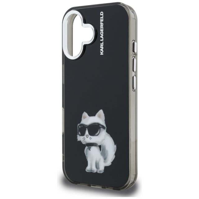 Case Karl Lagerfeld IML Aquarelle        Choupette & Logo for iPhone 16 black - imagine 6