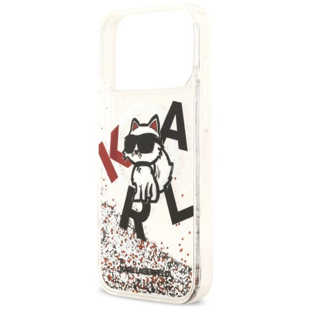Karl Lagerfeld Liquid Glitter Choupette Logo MagSafe Case for iPhone 17 Pro Max Clear - imagine 6