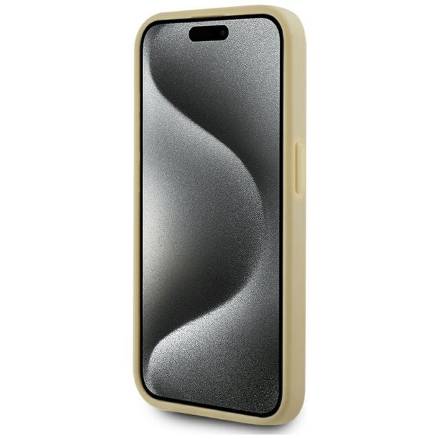Case Karl Lagerfeld Wrinkled Metal Signature for iPhone 15 Pro gold - imagine 5