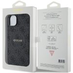 Guess GUHMP15SG4GFRK iPhone 15 / 14 / 13 6.1" black hardcase 4G Collection Leather Metal Logo - imagine 8