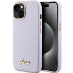 Guess GUHCP15SPGMCSL iPhone 15 / 14 / 13 6.1" lilac hardcase Glitter Glossy Script