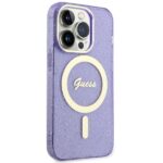 Guess GUHMP14XHCMCGU iPhone 14 Pro Max 6.7" purple hardcase Glitter Gold MagSafe - imagine 4