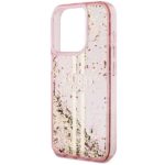 Guess GUHCP15LLFCSEGP iPhone 15 Pro 6.1" pink hardcase Liquid Glitter Gold Stripes - imagine 6