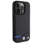 BMW BMHCP15L22NBCK iPhone 15 Pro 6.1" black Leather Carbon - imagine 4