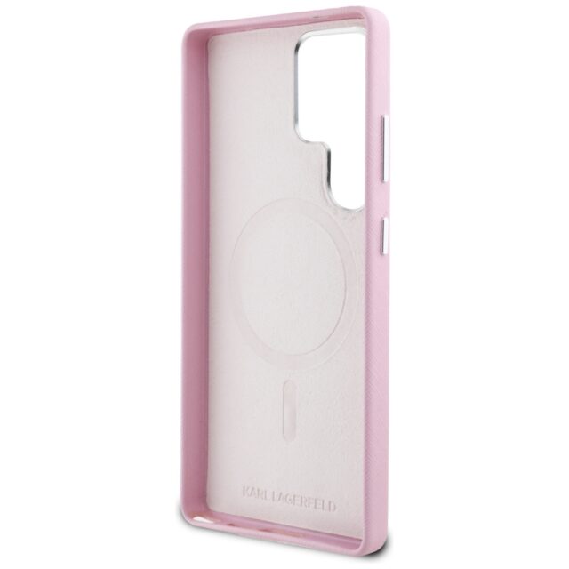 Case Karl Lagerfeld Saffiano Full Wrapped Elongated Metal Logo MagSafe for Samsung Galaxy S25 - imagine 7