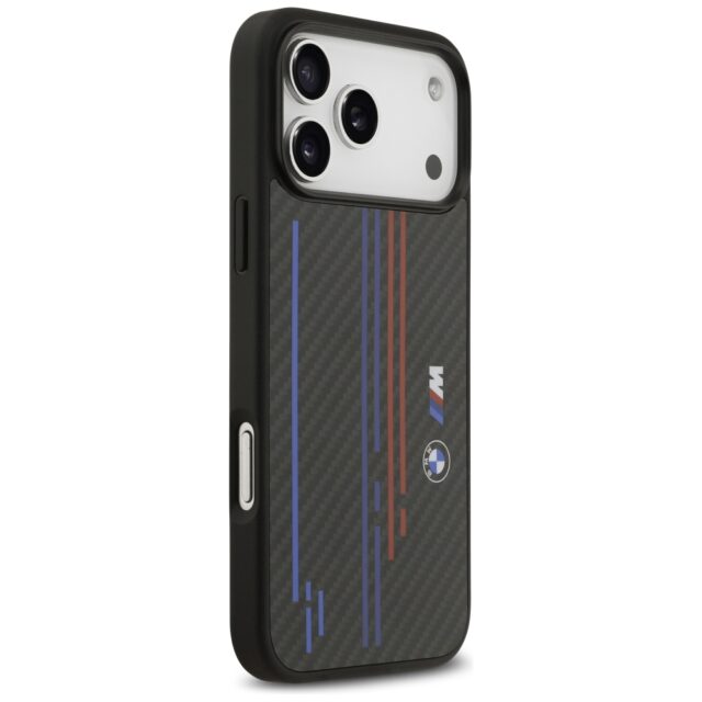 Case BMW M Kevlar Lines & Logo MagSafe for iPhone 17 Pro Max black - imagine 4