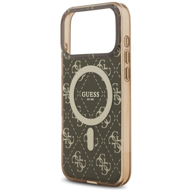Guess IML 4G Background MagSafe Case for iPhone 17 Pro Brown - imagine 6