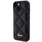 Guess GUHCP15SPSQSQSK iPhone 15 / 14 / 13 6.1" black hardcase Quilted Metal Logo - imagine 2