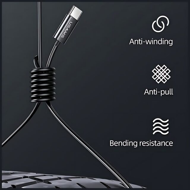 USAMS stereo earphones EP-46 USB-C black 1.2m HSEP4603 - imagine 7