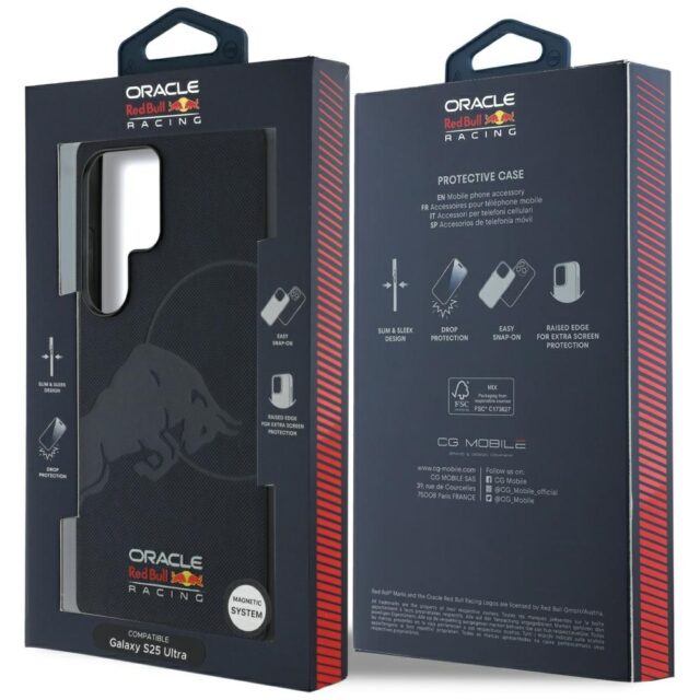 Red Bull Leather Meshed Debossed Bull MagSafe Case for Samsung Galaxy S25 Ultra Navy Blue - imagine 8