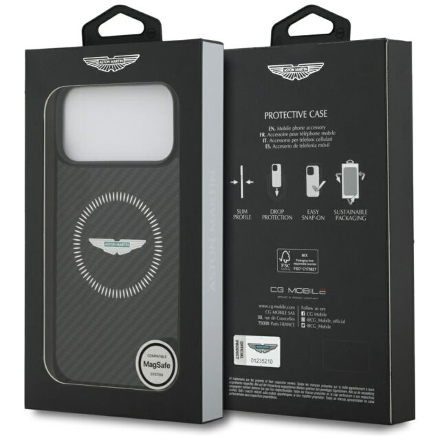 Case Aston Martin HC Kevlar Counter      Design MagSafe for iPhone 17 Pro Max black - imagine 8