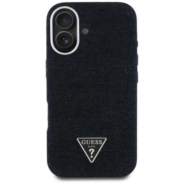 Case Guess Denim Triangle Logo MagSafe for iPhone 16 black - imagine 3