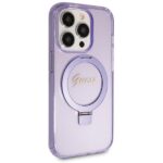 Guess GUHMP13LHRSGSU iPhone 13 Pro / 13 6.1"purple hardcase Ring Stand Script Glitter MagS - imagine 4