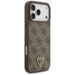 Case Guess Leather 4G Triangle Strass    MagSafe for iPhone 17 Pro Max brown - imagine 4