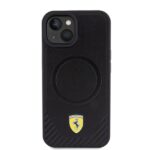 Ferrari FEHMP15SPTEK iPhone 15 / 14 / 13 6.1" black hardcase Carbon Metal Logo MagSafe - imagine 3