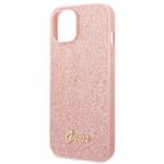 Guess GUHCP14SHGGSHP iPhone 14 / 15 / 13 6.1" pink hard case Glitter Script - imagine 6