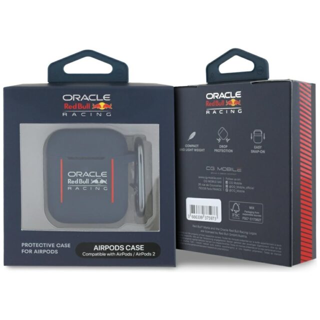 Case Red Bull Silicone Logo & Lines for AirPods 1 / 2 navy blue - imagine 3