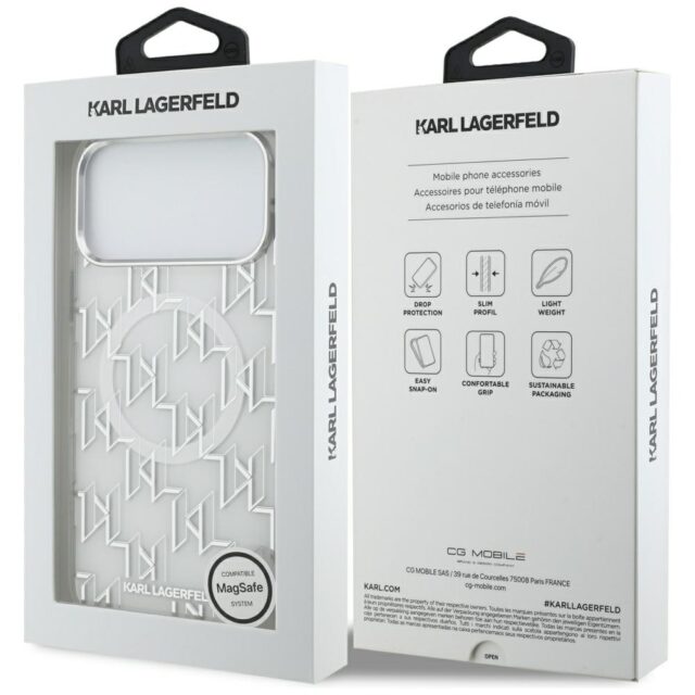 Karl Lagerfeld IML KL Monogram MagSafe Case for iPhone 17 Pro Max White - imagine 8